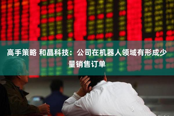 高手策略 和晶科技：公司在机器人领域有形成少量销售订单